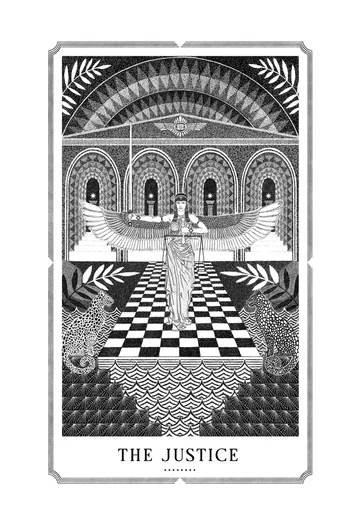 Justice, original drawing by Mike Pinette.